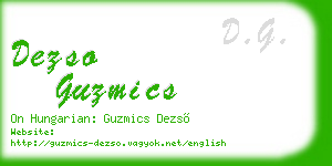 dezso guzmics business card